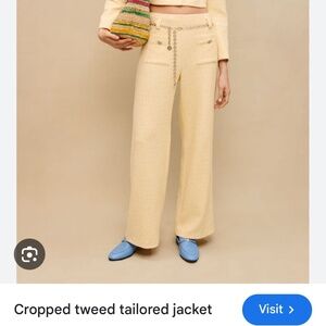 Cropped tailored tweed jacket and pants